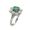Bague 51-52 Bague en or gris 18K avec emeraude de Colombie 1,00 ct et 1,60 ct de diamants - Vers 1970 - Taille 51-52 58 Facettes FB09690
