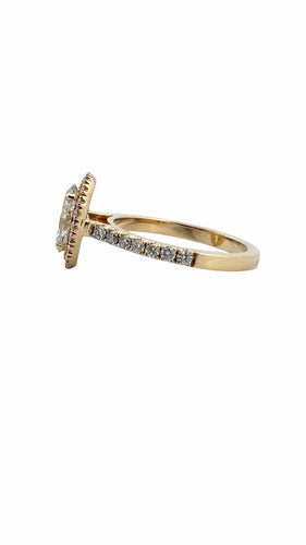 Bague 49 Solitaire en or jaune et diamants avec certificat GIA 58 Facettes