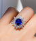 Bague 49 Bague en or blanc 18k ornée d'un saphir Birman non chauffé 58 Facettes