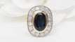 Bague 53.5 Bague pompadour en or bicolore, saphir et diamants 58 Facettes