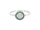 Bague Bague en or blanc avec diamants et émeraude 58 Facettes 2313