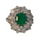 Bague 50 Bague design rétro en or blanc avec diamants et émeraudes 58 Facettes Q264B