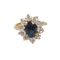 Bague 52 Bague Marguerite or jaune, saphir et diamants 58 Facettes