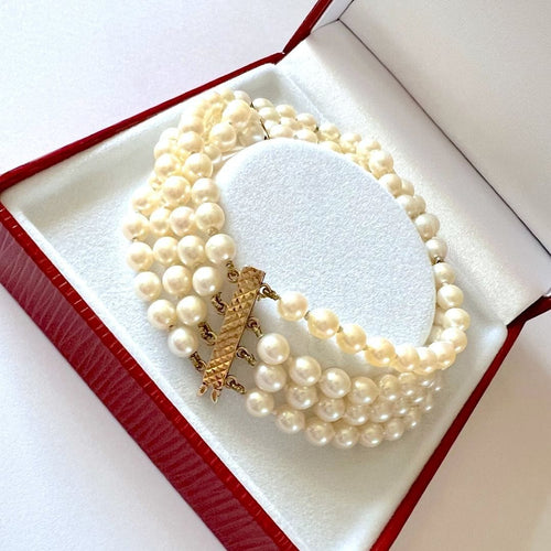 Bracelet Bracelet manchette vintage Perles de culture Or 18K 58 Facettes AA 1706