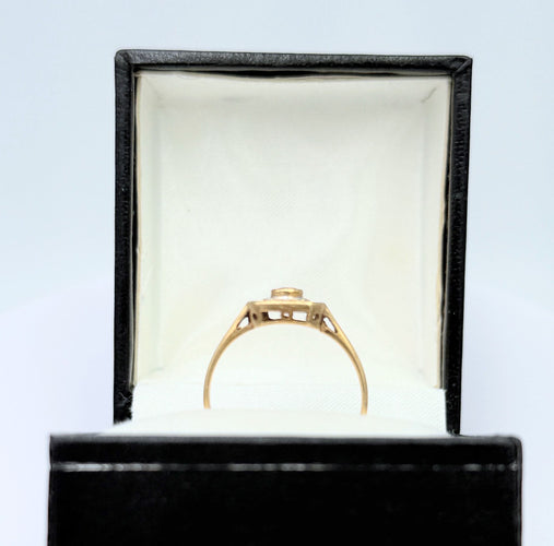 Bague 55 Bague style Art Déco or, rubis, diamants taille rose 58 Facettes