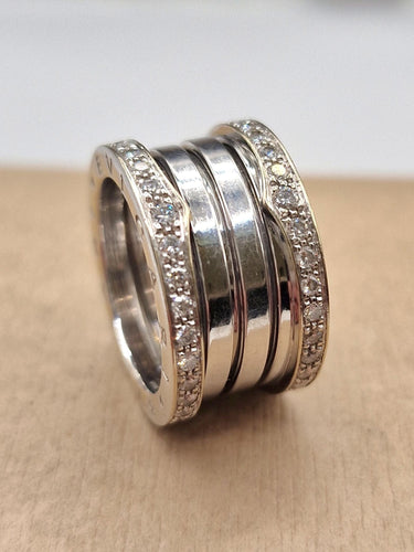 Bague 53 Bvlgari - Bague B.zero1 en or blanc et diamants 58 Facettes