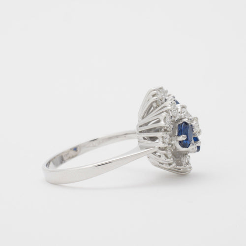 Bague Bague saphirs et diamants 58 Facettes