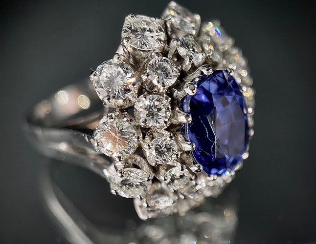 Bague 52 Bague or blanc Saphir 58 Facettes