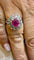 Bague 52 Bague ancienne en or blanc rubis et diamants 58 Facettes