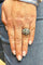 Bague 50 Bague et boucles d’oreilles en platine , diamants , saphirs , émeraudes 58 Facettes