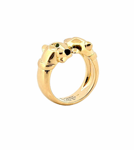 Bague Cartier - Bague Panthère or jaune émeraudes et onyx 58 Facettes