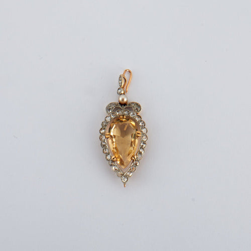 Pendentif Pendentif Ancien Citrine Diamants 58 Facettes