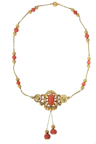 Montre Élégance antique : un chef-d'œuvre français en camée de corail 58 Facettes 20274-0182