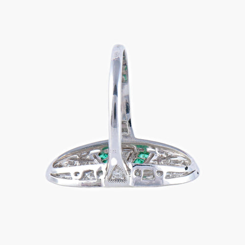 Bague 50 Bague Marquise Emeraude Diamants 58 Facettes