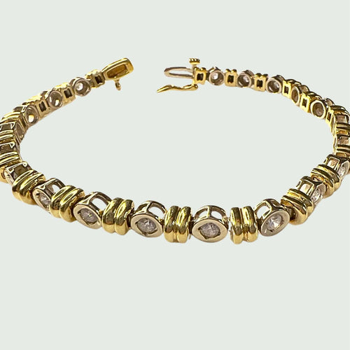 Bracelet BRACELET CONTEMPORAIN SXX EN OR 18 kts avec DIAMANTS 58 Facettes Q986A
