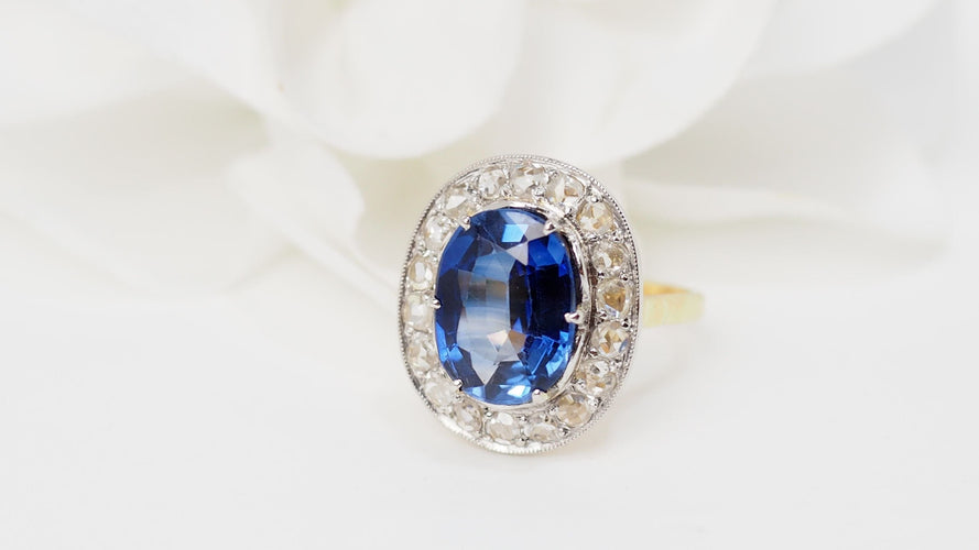 Bague 50.5 Bague Saphir Verneuil Diamants 58 Facettes 32588