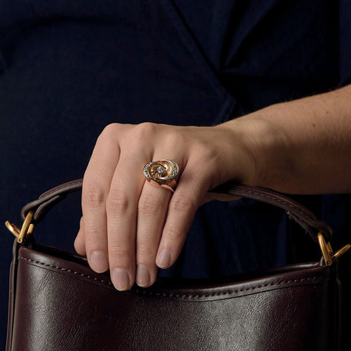 Bague 53 Bague type Tank en or et diamants 58 Facettes LAN1720