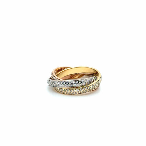 Bague 51 Cartier - Bague Trinity - Petit modèle - Pavée Diamants 58 Facettes 1.0000818/1