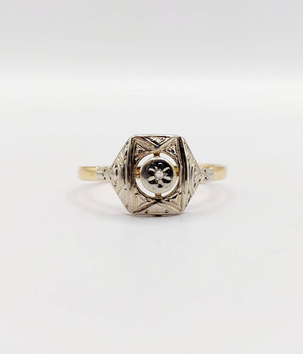 Bague 58 Bague Art Déco petit diamant taille rose (circa 1910) 58 Facettes A06406