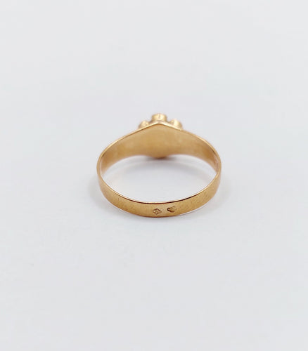 Bague 46 Petite bague marguerite antique or rose perles (circa 1900) 58 Facettes A06298