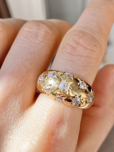 Bague 53 Bague boule constellation en or jaune 18k et diamants 58 Facettes
