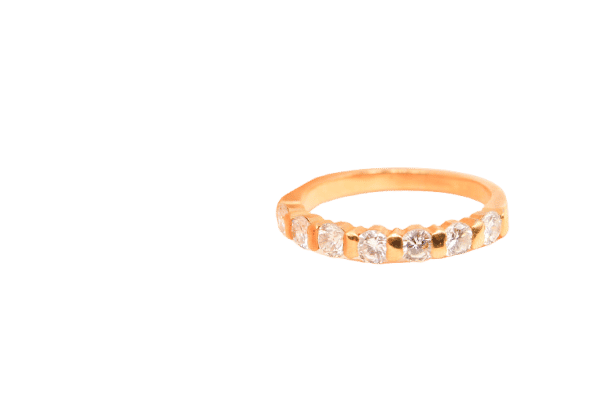Bague Bague demi-alliance or jaune 7 diamants baguette 0,60 ct 58 Facettes 240240