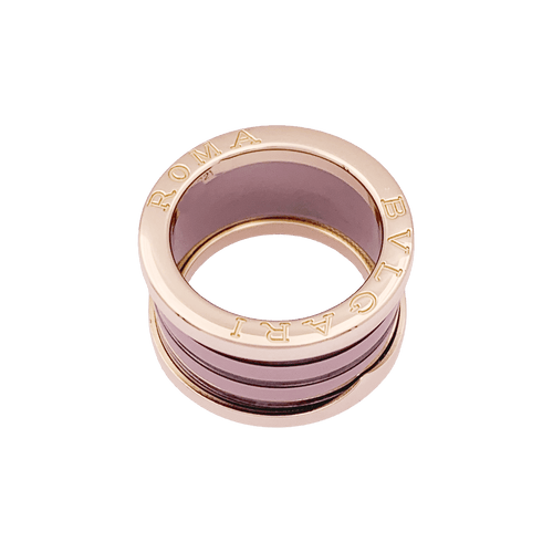 Bague 50 Bague Bulgari, "B.Zero1", or rose, cermet. 58 Facettes 34806