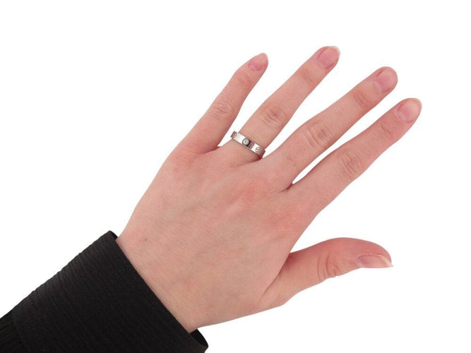 Bague 54 bague CARTIER love pm 1 diamant crb4050500 54 or blanc 18 carats 58 Facettes 267904