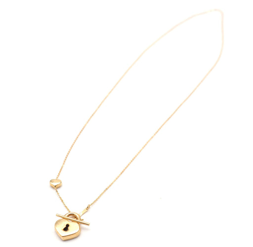 Collier Chaîne et pendentif cadena et coeur en or jaune 58 Facettes