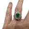 Bague 50 Bague design rétro en or blanc avec diamants et émeraudes 58 Facettes Q264B