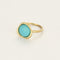 Bague 54 GUERIN - Bague ALISMA or jaune, cabochon turquoise 58 Facettes LP1505/
