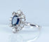 Bague 53 Bague marguerite en or blanc, saphir et diamants 58 Facettes AB644