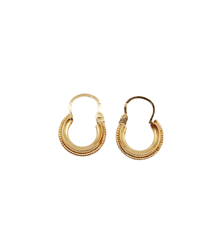 Boucles d'oreilles Mini créoles style Art Déco or rose finement travaillées 58 Facettes A06269