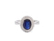 Bague 54 Bague entourage en or blanc avec diamants et saphir 58 Facettes 2044