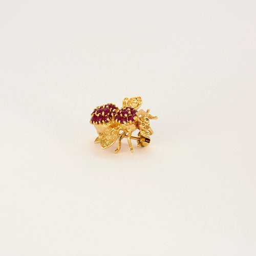 Broche Broche Abeille or jaune rubis 58 Facettes LP923