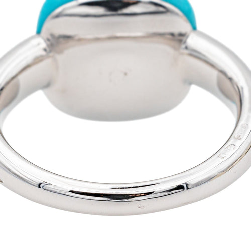 Bague 54 Pomellato Bague Capri Or blanc Turquoise, Diamant 58 Facettes 3726310CN