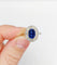 Bague 56 Bague pompadour or blanc et platine, saphir, diamants taille rose (circa 1910) 58 Facettes A04541