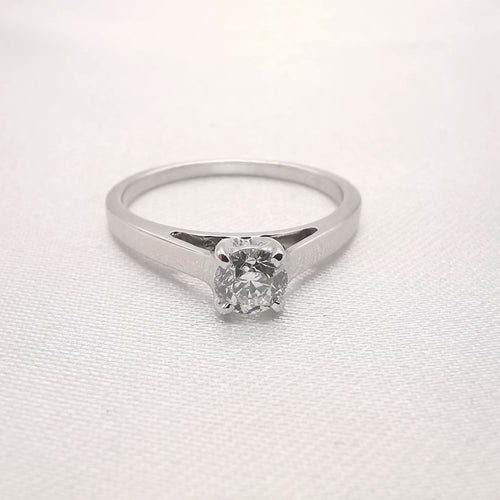 Bague 54 Solitaire or et diamant 0.40 ct 58 Facettes