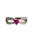 Bague 58 Bague or gris rubis et diamants 58 Facettes
