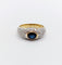 Bague 51 Bague jonc vintage or jaune 18k saphir naturel et pavé de diamant 58 Facettes A06171