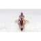 Bague 51 Bague Marquise En Or Bicolore, Rubis Et Diamants 58 Facettes 29171