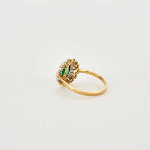 Bague 56 Bague or platine émeraude diamants 58 Facettes