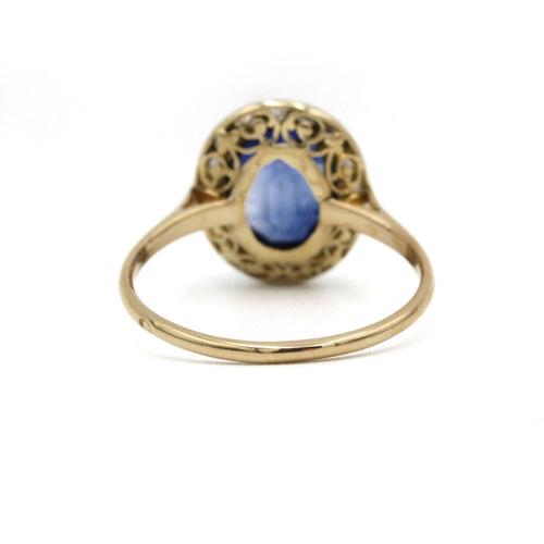 Bague 60 Bague - Or jaune et blanc, Diamants & Saphir 58 Facettes 250018SP