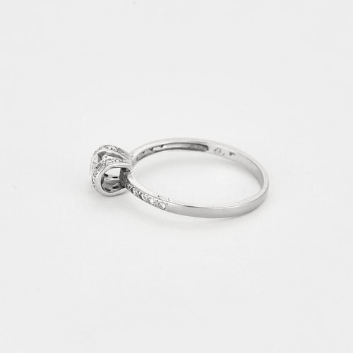 Bague 58 Bague Solitaire en or blanc et diamants 58 Facettes THI02063