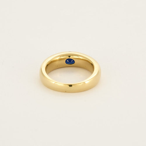 Bague 52 Bague jonc en or jaune et saphir 58 Facettes CAL2218
