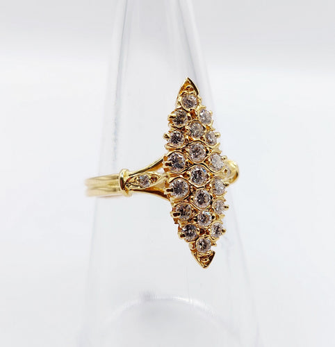 Bague 53.5 Bague marquise or et diamants 58 Facettes A04191