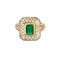 Bague 52 Bague or jaune et gris, émeraude et diamants 58 Facettes LOR3508