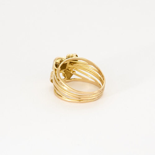 Bague 50.5 Bague en or jaune et or gris 18K diamant 58 Facettes LOR3567