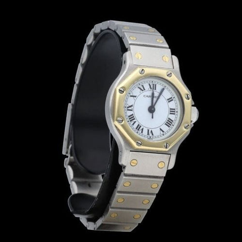 Montre Cartier Montre Santos Ronde Or Jaune 18K Et Acier 58 Facettes MT44026