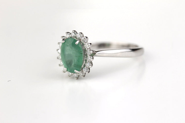 Bague 55 Bague Marguerite Emeraude 58 Facettes